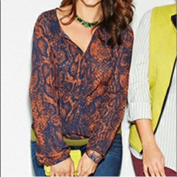 CAbi 101 Python Print Border Wrap Blouse, Medium - Picture 15 of 15